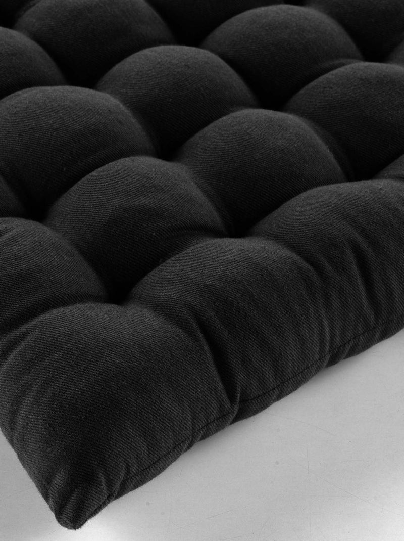 Seduta trapuntata in cotone e poliestere riciclato Nero - Kiabi
