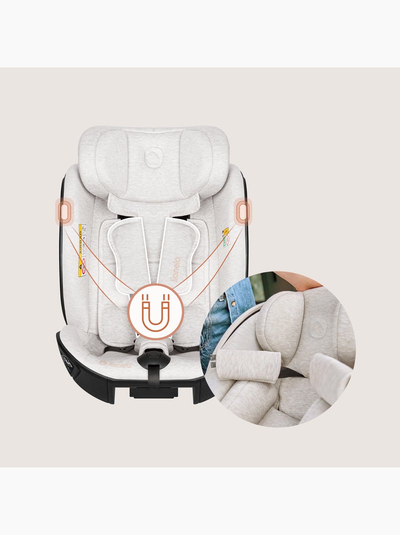 Seggiolino 40-105 cm LIONELO Moxie Next i-Size - ISOFIX - 0-4 anni - Tessuto in bambù Beige - Kiabi