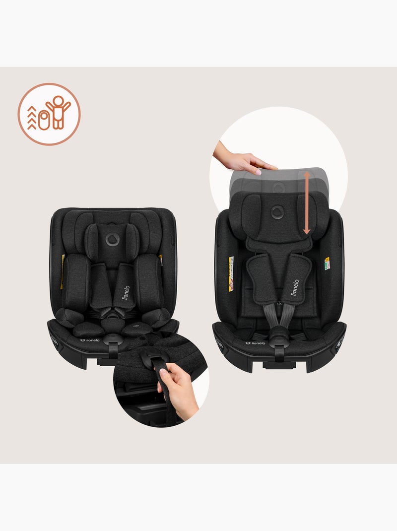 Seggiolino 40-105 cm LIONELO Moxie Next i-Size - ISOFIX - 0-4 anni - Tessuto in bambù Nero - Kiabi