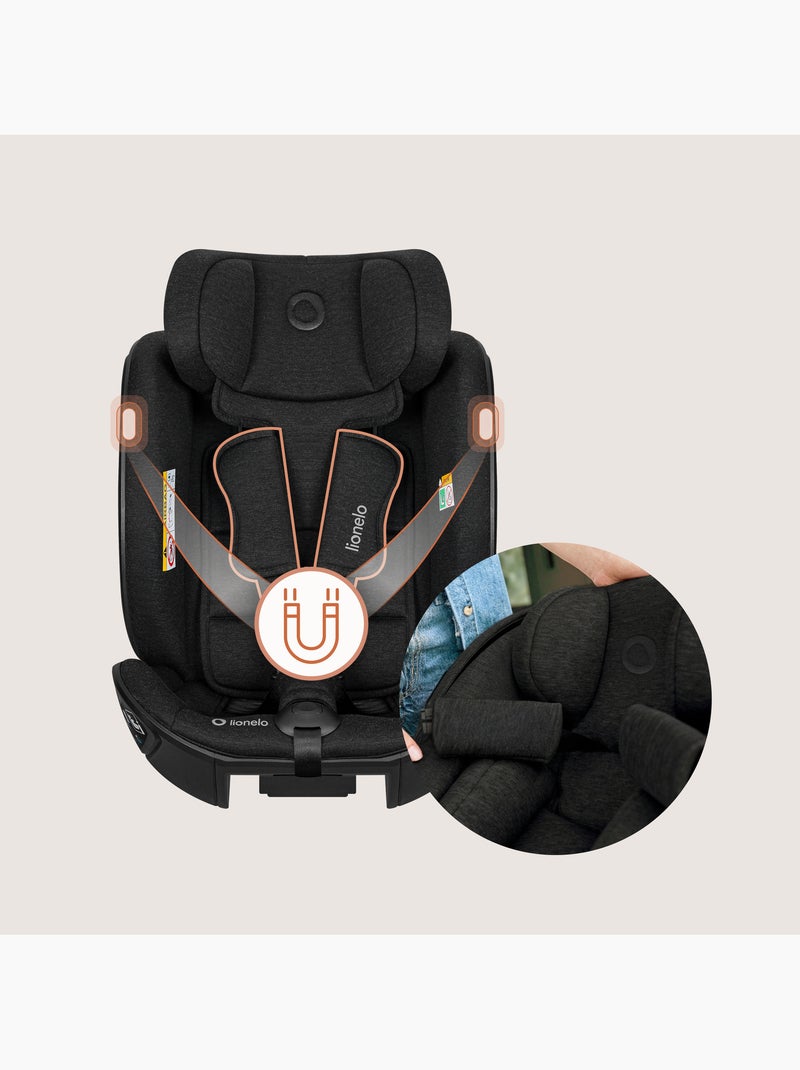 Seggiolino 40-105 cm LIONELO Moxie Next i-Size - ISOFIX - 0-4 anni - Tessuto in bambù Nero - Kiabi
