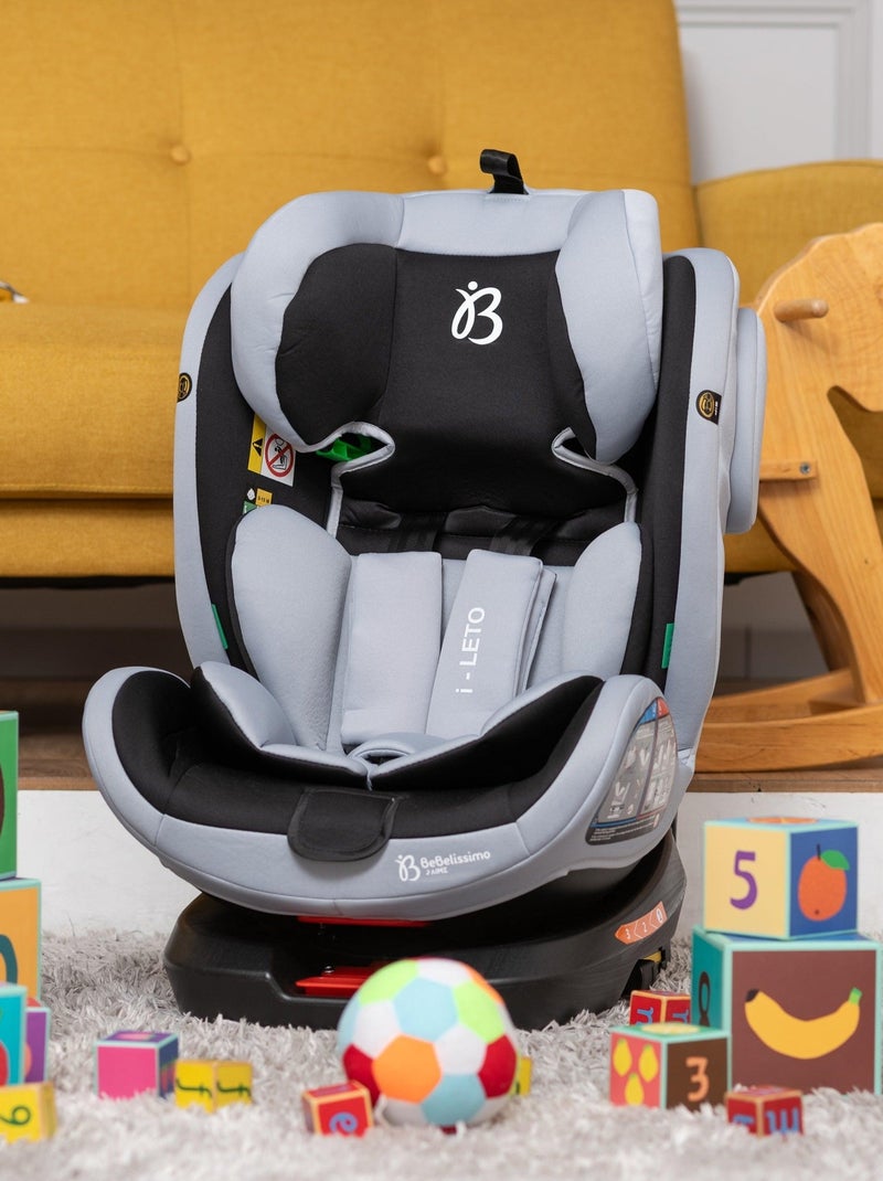 Seggiolino auto - girevole a 360° - Taglia I 40-150 cm - Gruppo 0+/1/2/3 - Isofix - EOLE Grigio antracite - Kiabi