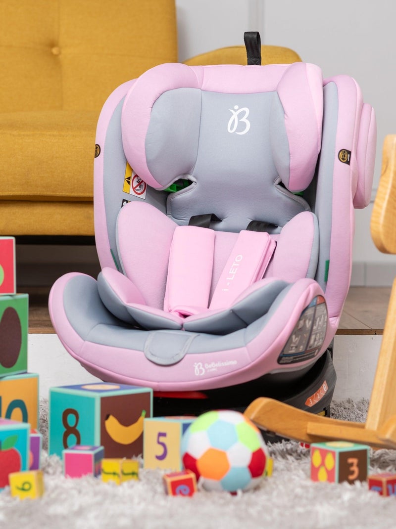 Seggiolino auto - girevole a 360° - Taglia I 40-150 cm - Gruppo 0+/1/2/3 - Isofix - EOLE Rosa - Kiabi