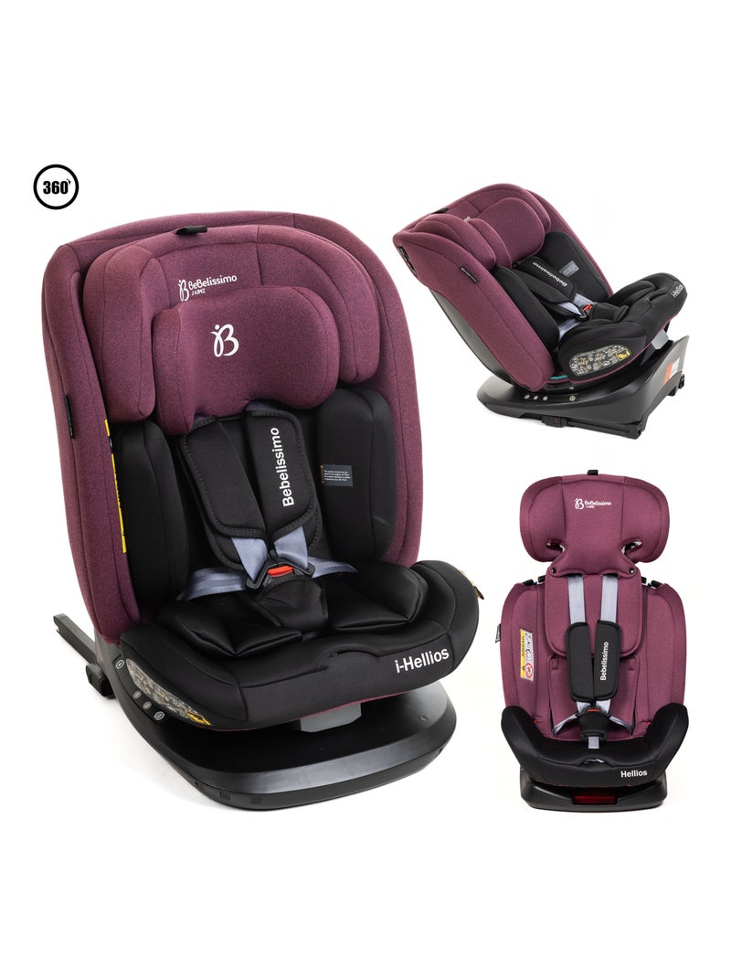 Seggiolino auto - girevole a 360° - Taglia I 40-150 cm - Gruppo 0+/1/2/3 - Isofix - Hellios Bordeaux - Kiabi