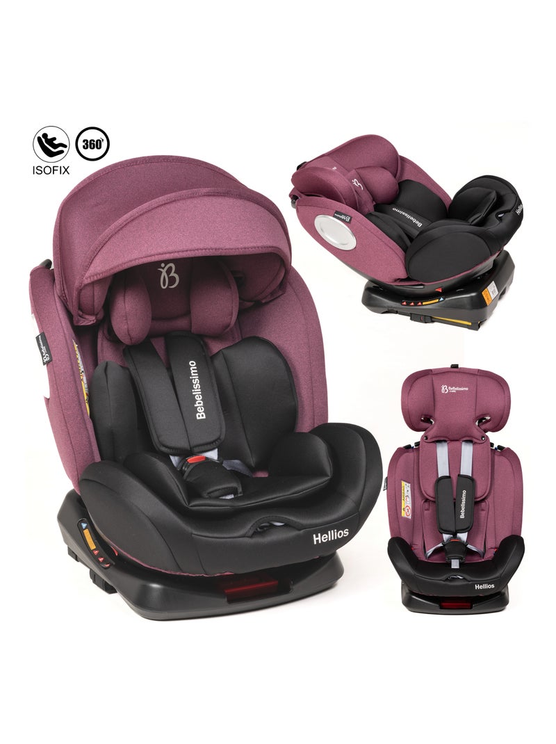 Seggiolino auto - girevole a 360° - Taglia I 40-150 cm - Gruppo 0+/1/2/3 - Isofix - Hellios Bordeaux - Kiabi