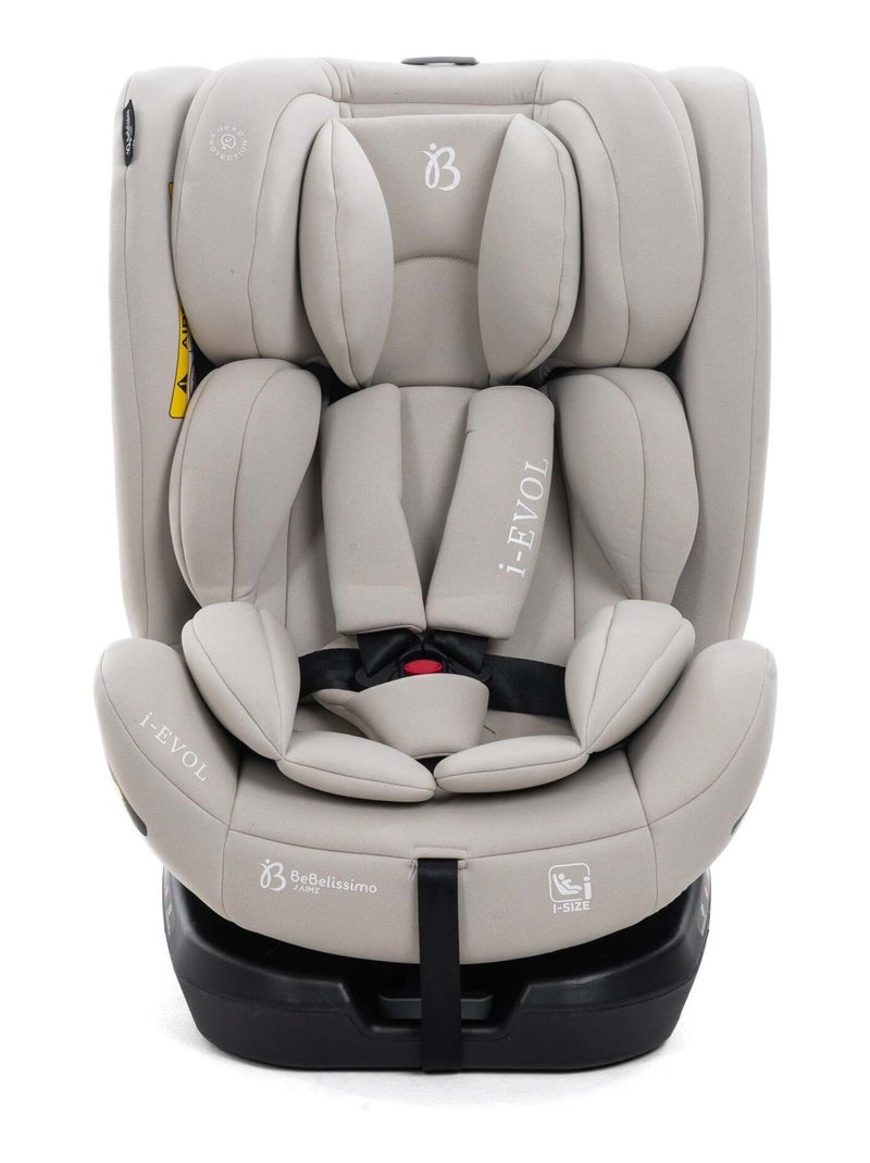 Seggiolino auto - girevole a 360° - Taglia I 40-150 cm  - Isofix - EVOL Beige/Bianco - Kiabi