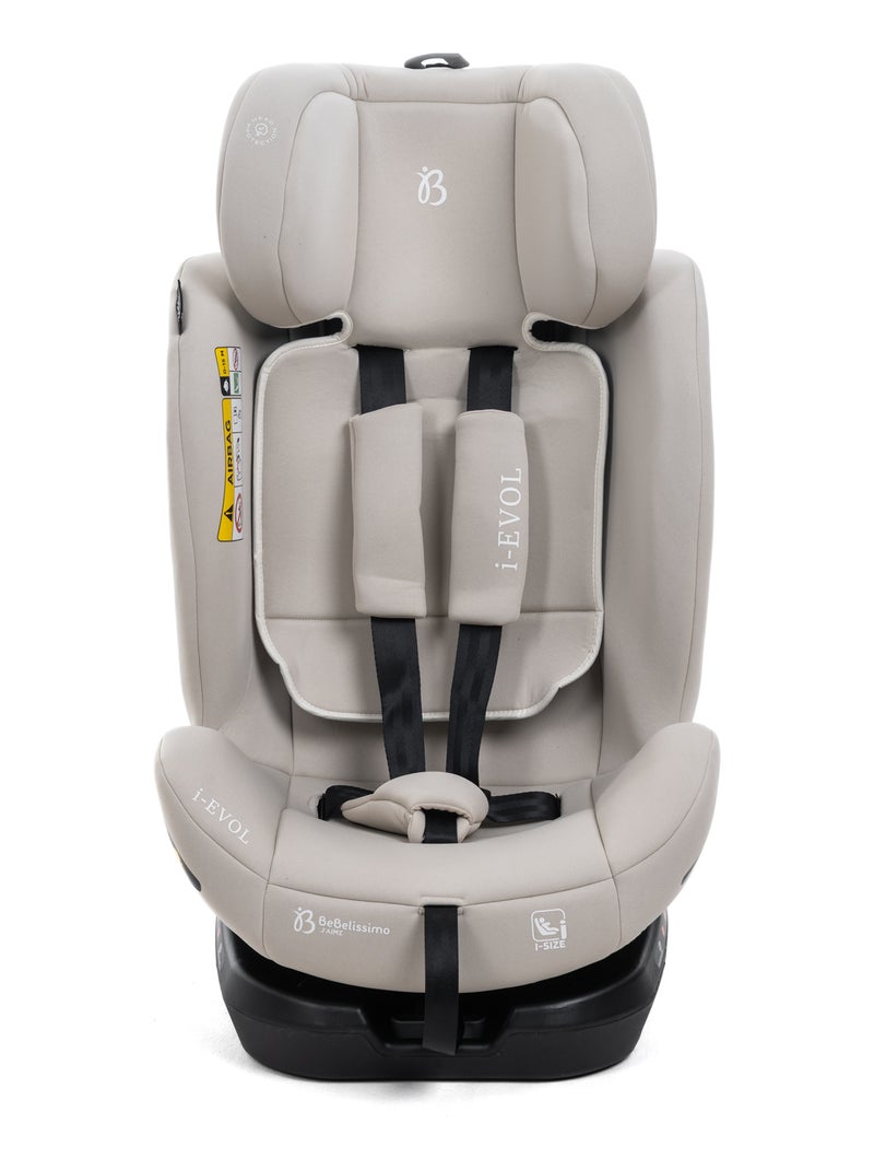 Seggiolino auto - girevole a 360° - Taglia I 40-150 cm  - Isofix - EVOL Beige/Bianco - Kiabi