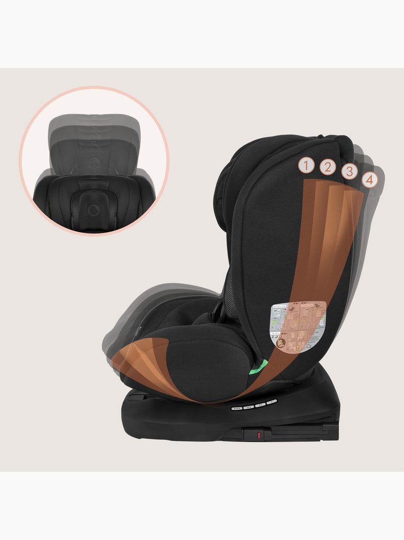 Seggiolino Auto 360° LIONELO Bastiaan i-Size - ISOFIX - 40-150 cm - SideProtect Nero - Kiabi