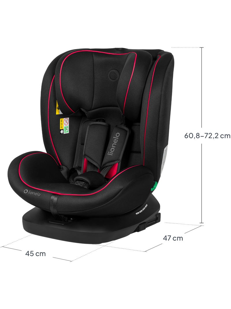 Seggiolino Auto 360° LIONELO Bastiaan i-Size - ISOFIX - 40-150 cm - SideProtect Nero Rosso - Kiabi