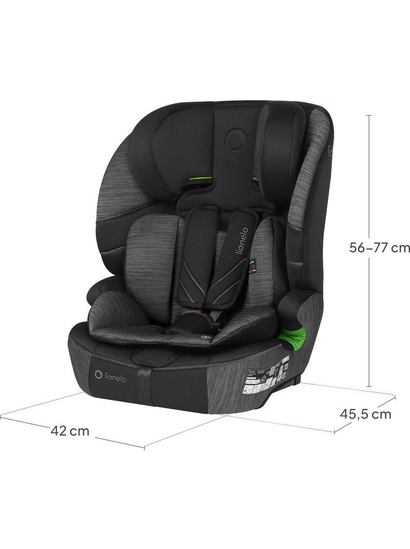Seggiolino auto convertibile LIONELO Levi Fix i-Size - ISOFIX - 76-150 cm - Gruppo 1/2/3 Nero Grigio - Kiabi