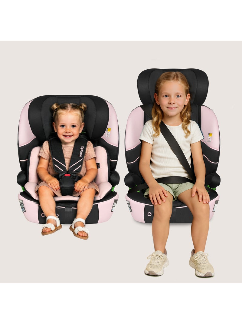 Seggiolino auto convertibile LIONELO Levi Fix i-Size - ISOFIX - 76-150 cm - Gruppo 1/2/3 Nero Rosa - Kiabi