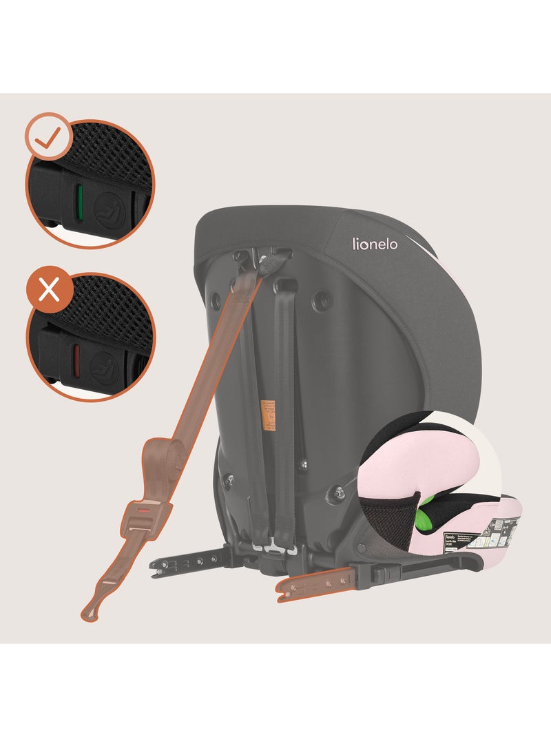 Seggiolino auto convertibile LIONELO Levi Fix i-Size - ISOFIX - 76-150 cm - Gruppo 1/2/3 Nero Rosa - Kiabi