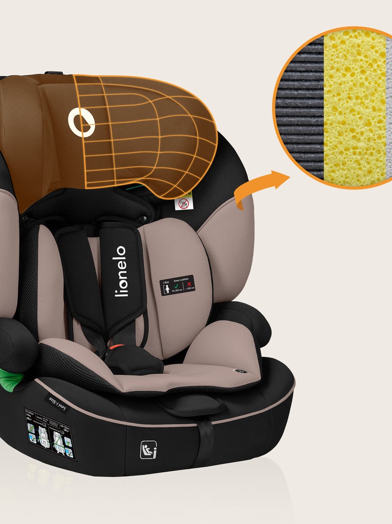 Seggiolino auto convertibile LIONELO Levi i-Size - 76-150 cm - Gruppo 1/2/3 Beige/Nero - Kiabi