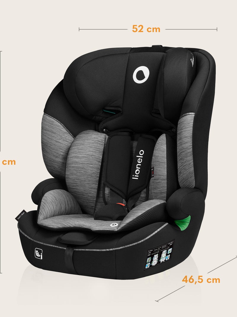 Seggiolino auto convertibile LIONELO Levi i-Size - 76-150 cm - Gruppo 1/2/3 Nero Grigio - Kiabi