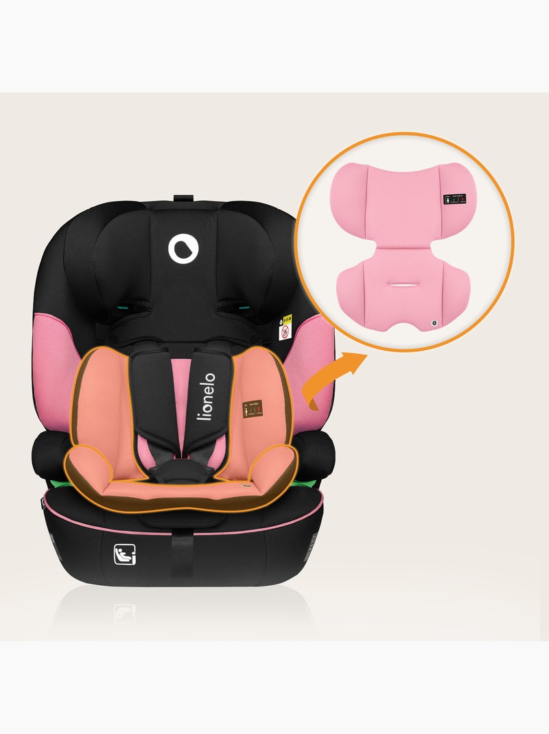 Seggiolino auto convertibile LIONELO Levi i-Size - 76-150 cm - Gruppo 1/2/3 Nero Rosa - Kiabi