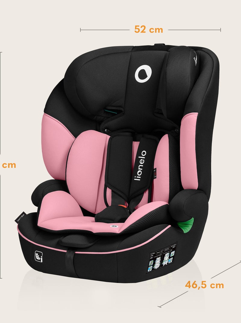 Seggiolino auto convertibile LIONELO Levi i-Size - 76-150 cm - Gruppo 1/2/3 Nero Rosa - Kiabi