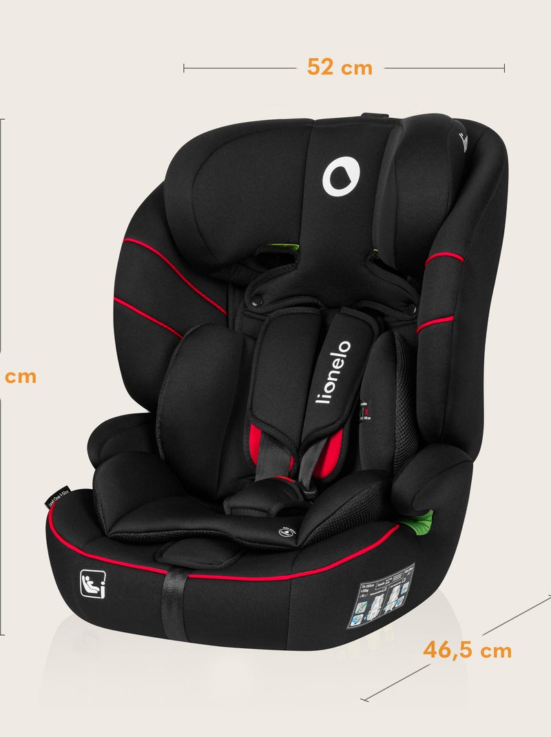 Seggiolino auto convertibile LIONELO Levi i-Size - 76-150 cm - Gruppo 1/2/3 Nero Rosso - Kiabi