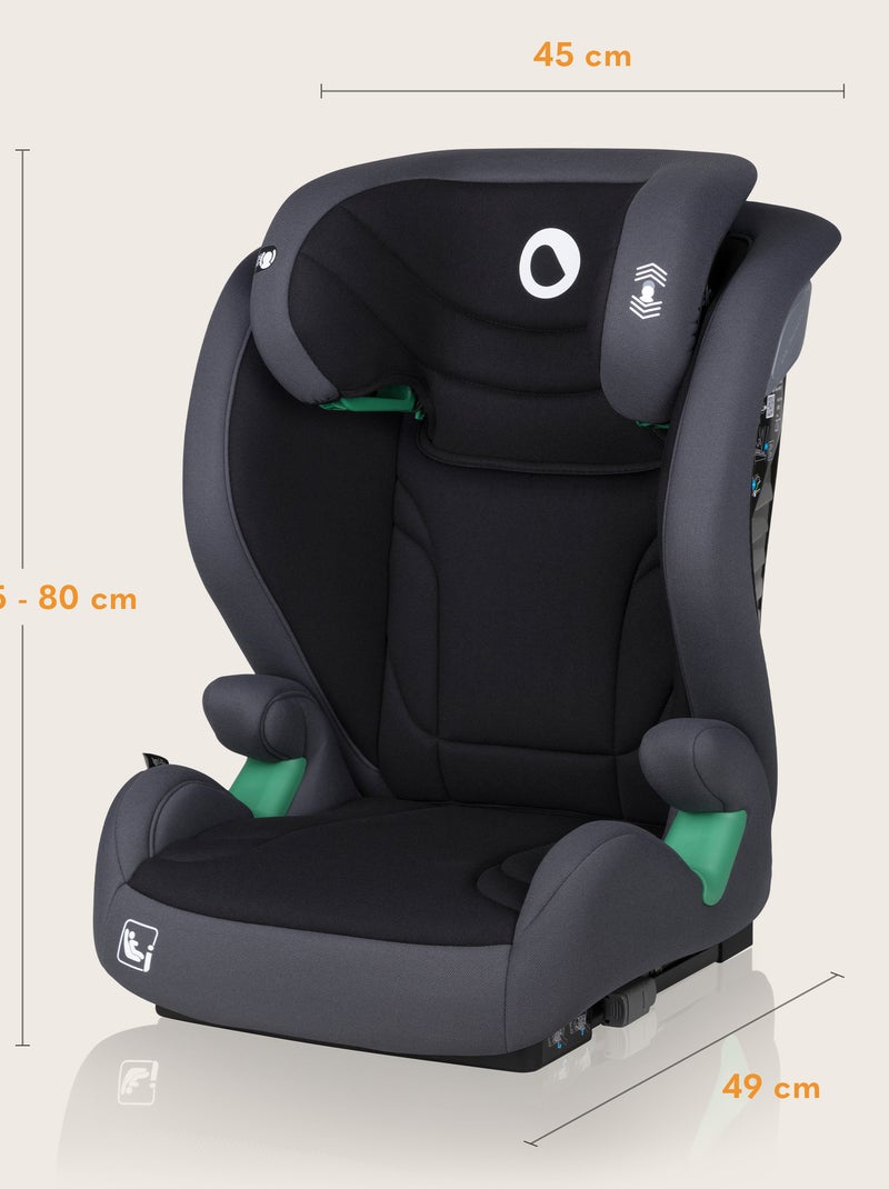 Seggiolino auto evolutivo LIONELO Igo i-Size - Seduta larga - ISOFIX - 100-150 cm - Gruppo 2/3 Nero Grigio - Kiabi