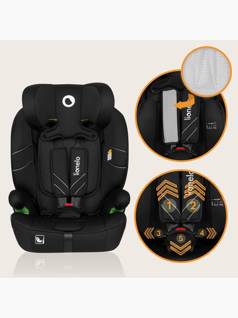 Seggiolino auto evolutivo LIONELO Levi One i-Size - 76-150 cm - Gruppo 1/2/3 Nero - Kiabi