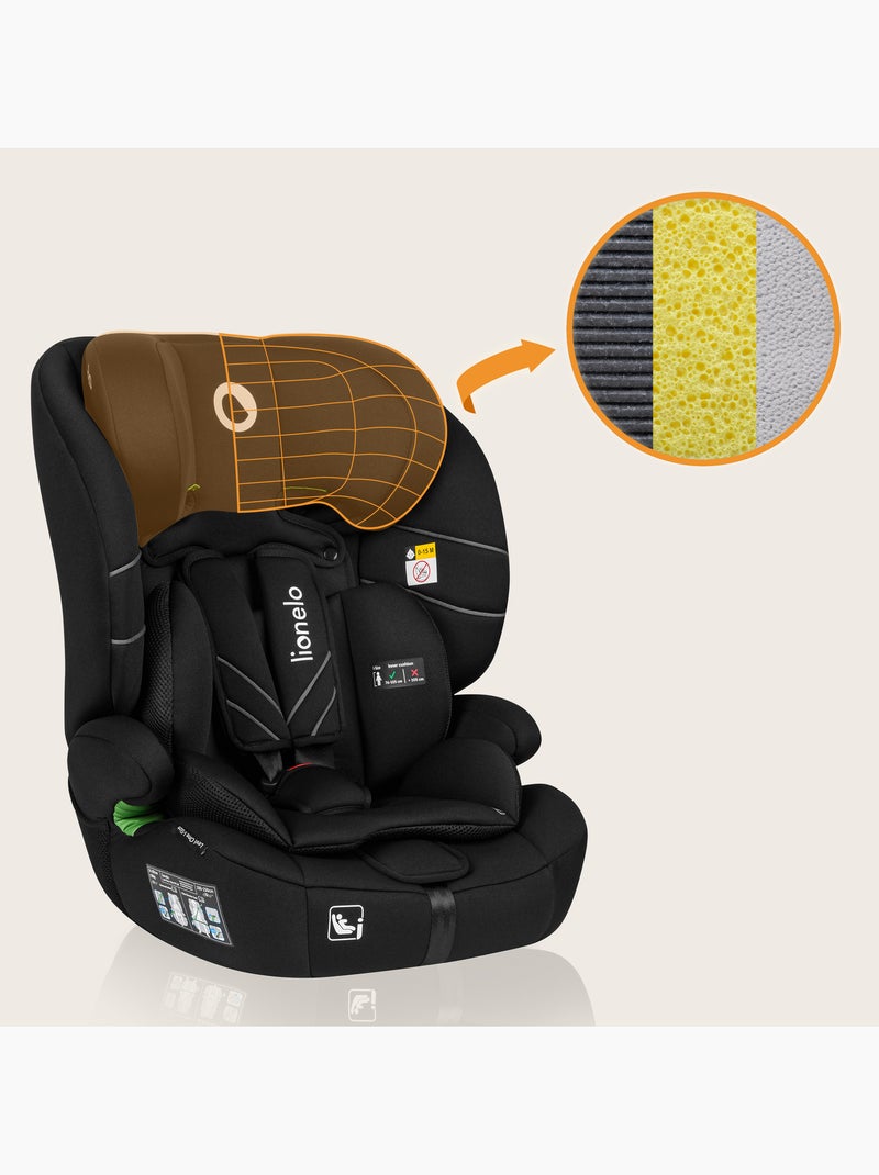 Seggiolino auto evolutivo LIONELO Levi One i-Size - 76-150 cm - Gruppo 1/2/3 Nero - Kiabi