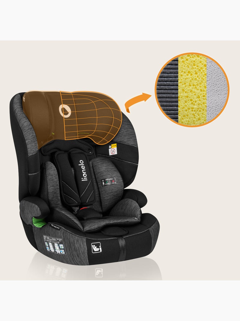 Seggiolino auto evolutivo LIONELO Levi One i-Size - 76-150 cm - Gruppo 1/2/3 Nero Grigio antracite - Kiabi