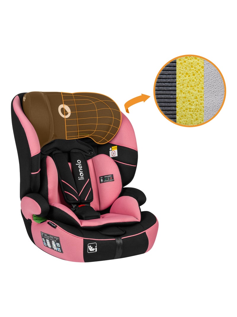 Seggiolino auto evolutivo LIONELO Levi One i-Size - 76-150 cm - Gruppo 1/2/3 Nero Rosa Nero - Kiabi
