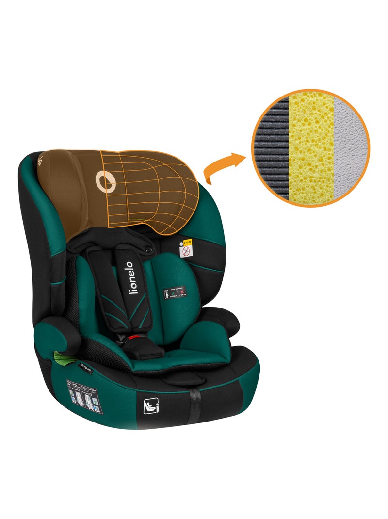 Seggiolino auto evolutivo LIONELO Levi One i-Size - 76-150 cm - Gruppo 1/2/3 Nero Verde Nero - Kiabi