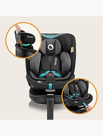 Seggiolino auto LIONELO 360° Navy i-Size - ISOFIX - Rivestimento ventilato - 40-150 cm - 0+/1/2/3