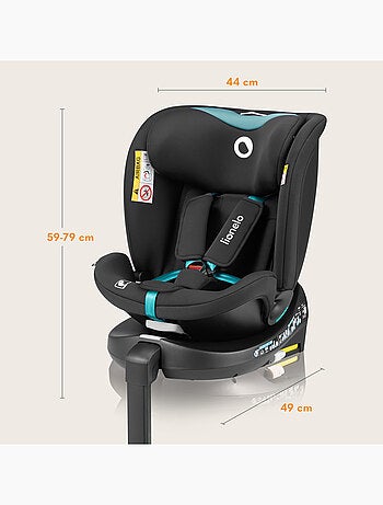 Seggiolino auto LIONELO 360° Navy i-Size - ISOFIX - Rivestimento ventilato - 40-150 cm - 0+/1/2/3