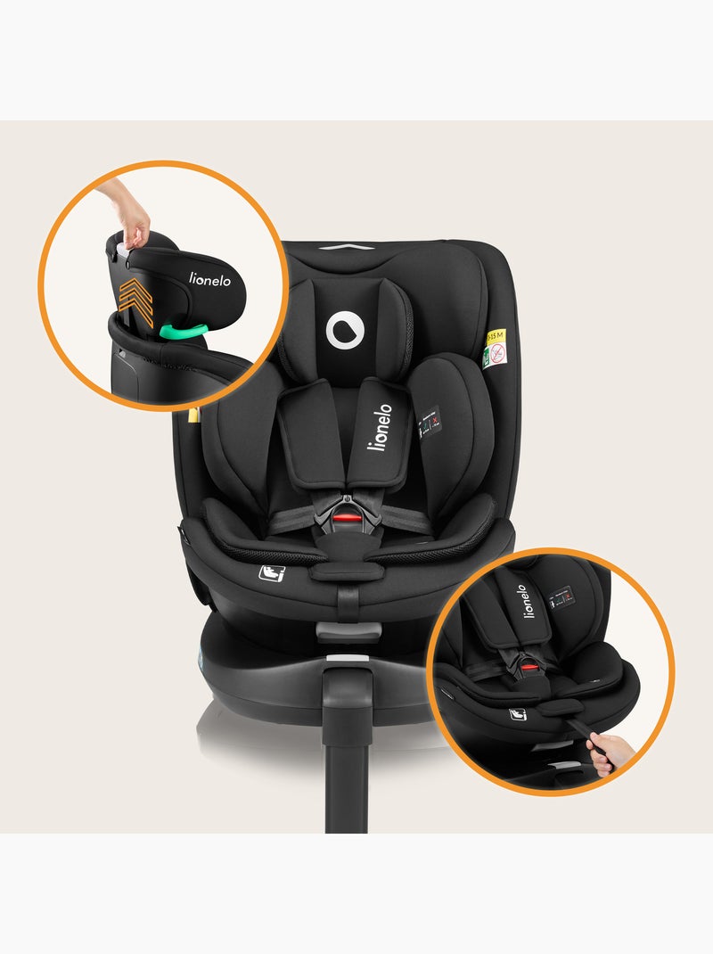 Seggiolino auto LIONELO 360° Navy i-Size - ISOFIX - Rivestimento ventilato - 40-150 cm - 0+/1/2/3 Nero - Kiabi