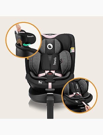 Seggiolino auto LIONELO 360° Navy i-Size - ISOFIX - Rivestimento ventilato - 40-150 cm - 0+/1/2/3