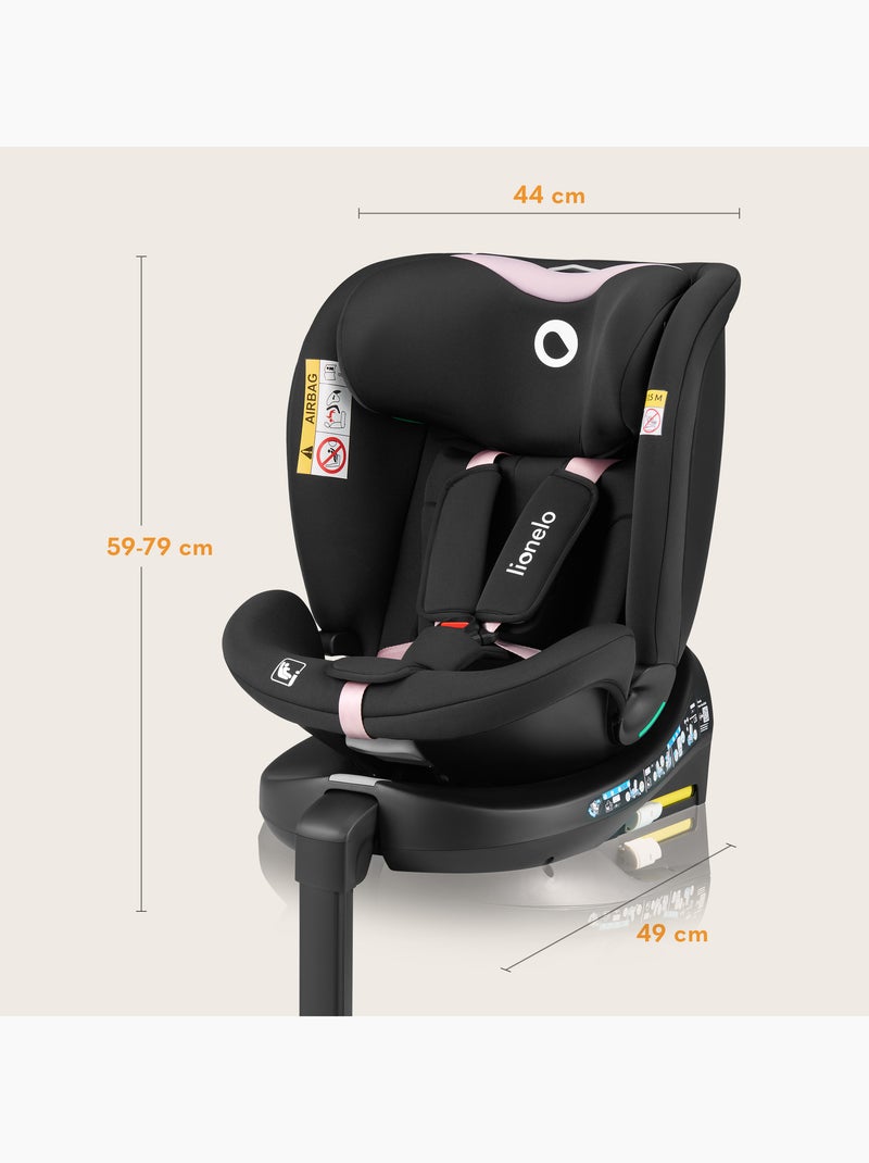 Seggiolino auto LIONELO 360° Navy i-Size - ISOFIX - Rivestimento ventilato - 40-150 cm - 0+/1/2/3 Nero Rosa - Kiabi