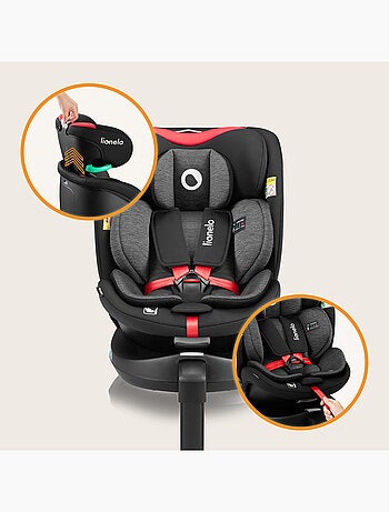 Seggiolino auto LIONELO 360° Navy i-Size - ISOFIX - Rivestimento ventilato - 40-150 cm - 0+/1/2/3