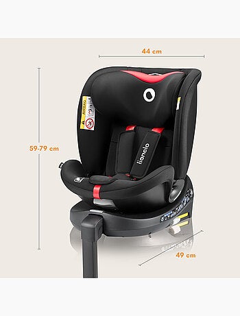 Seggiolino auto LIONELO 360° Navy i-Size - ISOFIX - Rivestimento ventilato - 40-150 cm - 0+/1/2/3