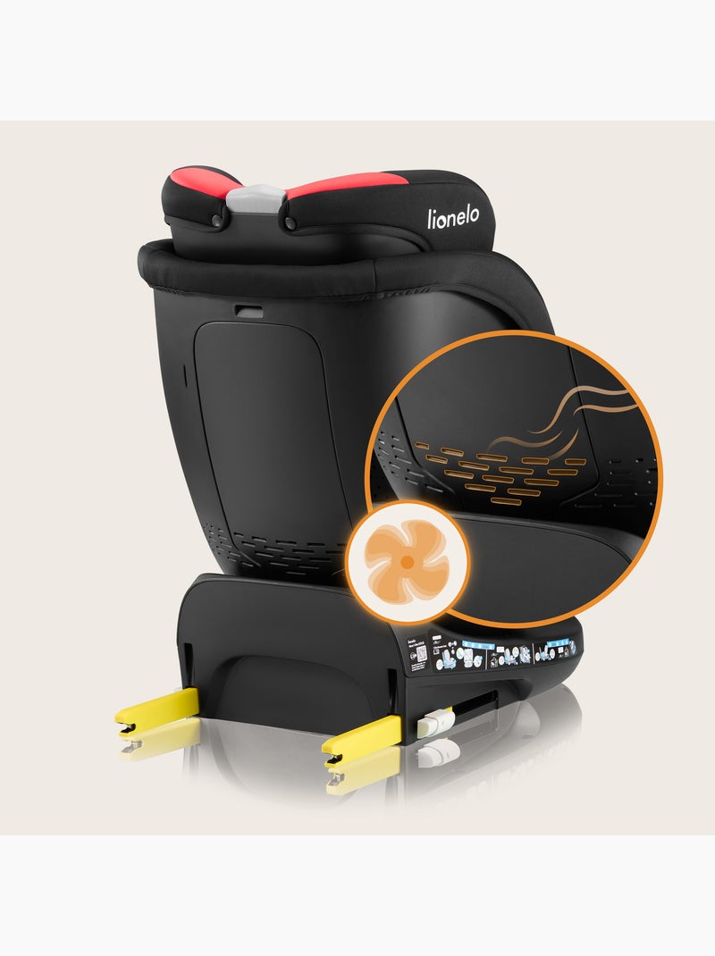 Seggiolino auto LIONELO 360° Navy i-Size - ISOFIX - Rivestimento ventilato - 40-150 cm - 0+/1/2/3 Nero Rosso - Kiabi