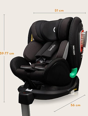Seggiolino auto LIONELO Antoon Plus i-Size 0+/1 - Base girevole a 360° - ISOFIX - 40-105 cm