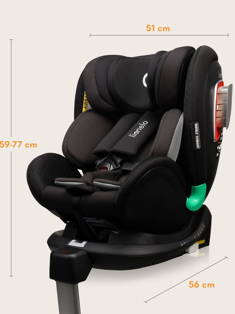 Seggiolino auto LIONELO Antoon Plus i-Size 0+/1 - Base girevole a 360° - ISOFIX - 40-105 cm Nero - Kiabi
