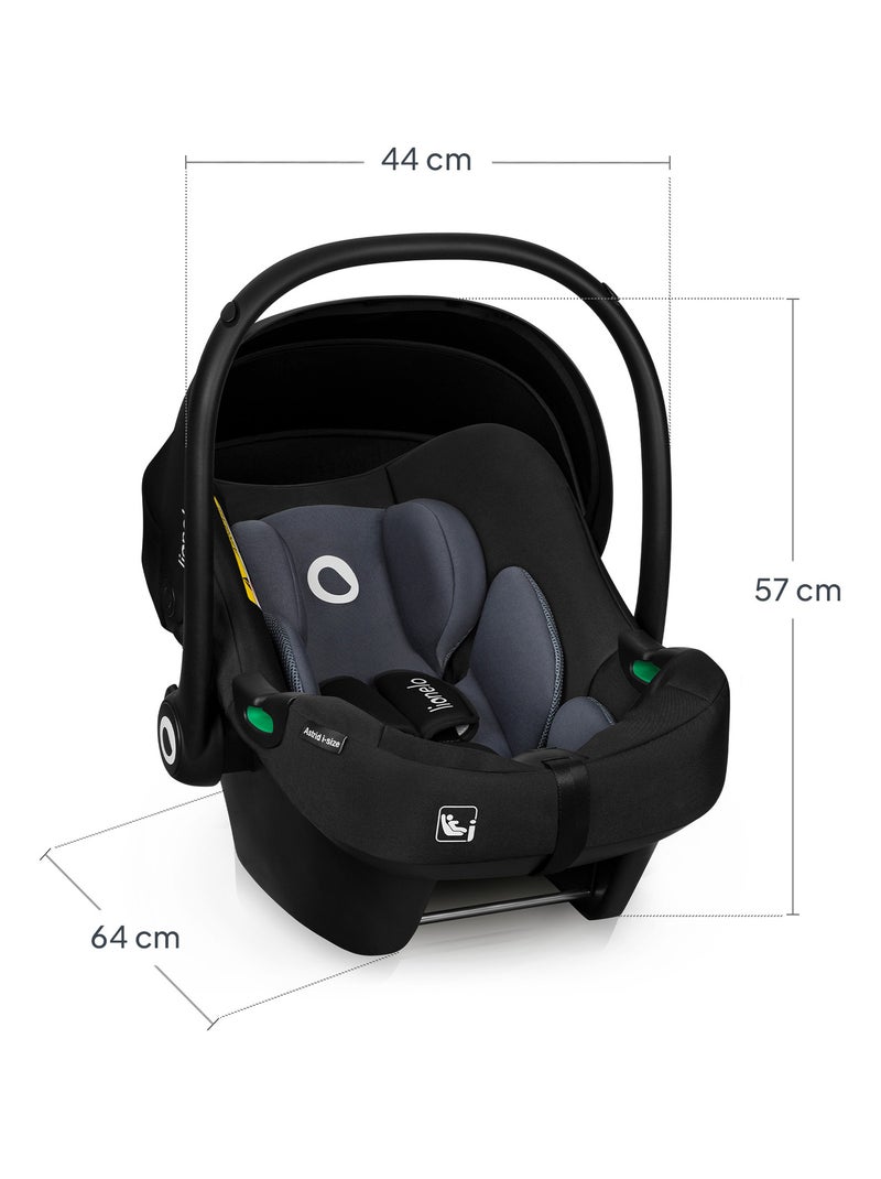 Seggiolino Auto LIONELO Astrid i-Size - Ovetto 40-87 cm - ADAC - Leggero Nero Grigio - Kiabi