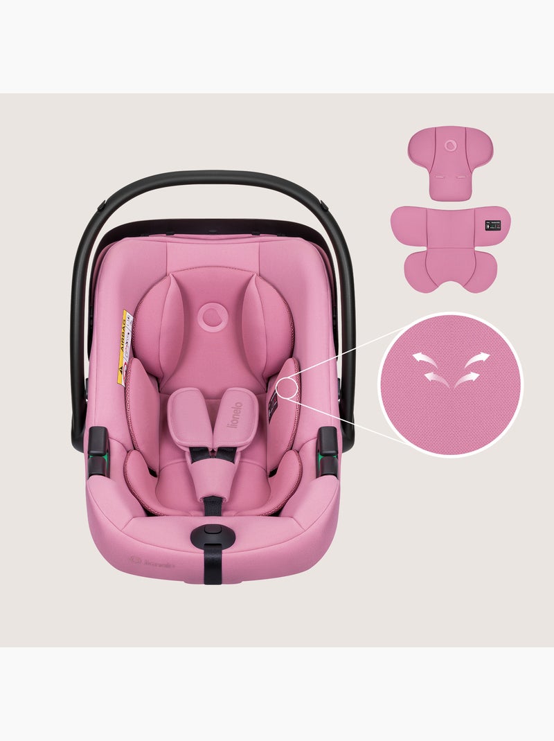 Seggiolino Auto LIONELO Astrid i-Size - Ovetto 40-87 cm - ADAC - Leggero Rosa - Kiabi
