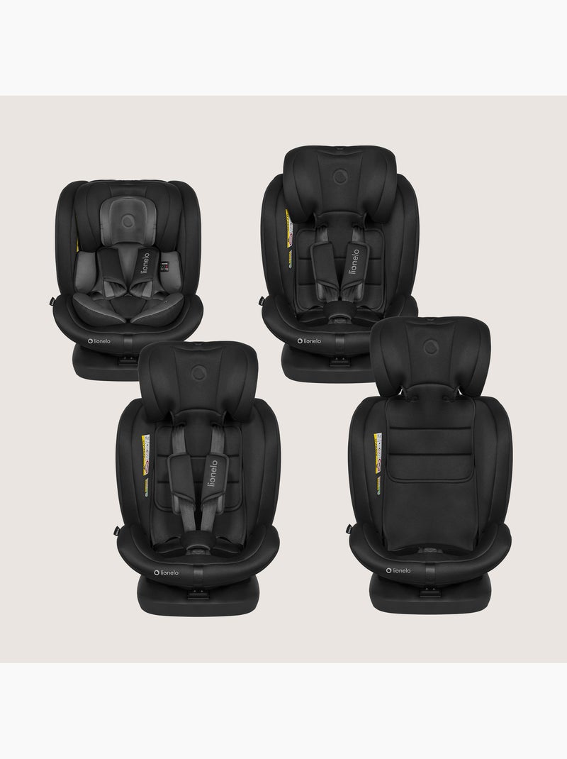 Seggiolino auto LIONELO Bastiaan i-Size 360° - ISOFIX - Gruppo 0+/1/2/3 - da 40 a 150 cm - SideProte Nero Grigio - Kiabi