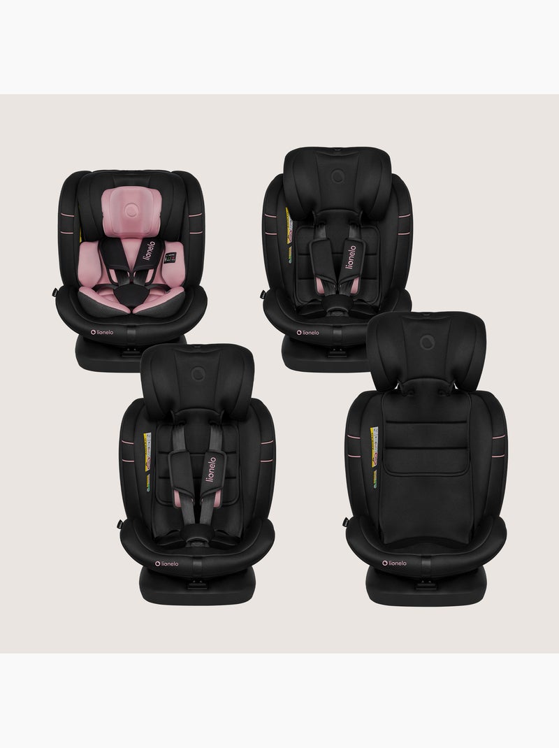 Seggiolino auto LIONELO Bastiaan i-Size 360° - ISOFIX - Gruppo 0+/1/2/3 - da 40 a 150 cm - SideProte Nero Rosa - Kiabi