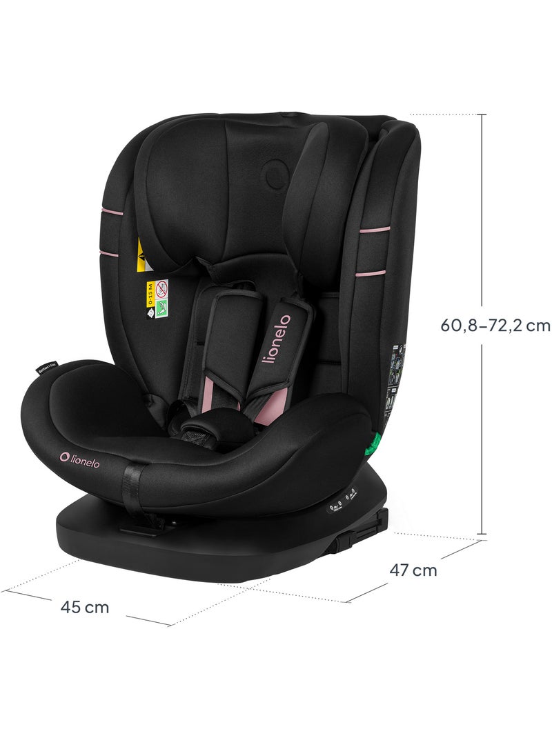 Seggiolino auto LIONELO Bastiaan i-Size 360° - ISOFIX - Gruppo 0+/1/2/3 - da 40 a 150 cm - SideProte Nero Rosa - Kiabi