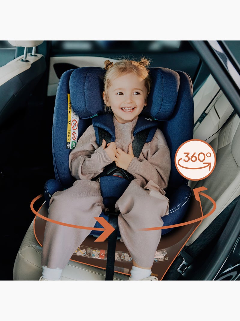 Seggiolino auto LIONELO Bastiaan One i-Size 40-150 cm - base girevole a 360° - ISOFIX Blu - Kiabi