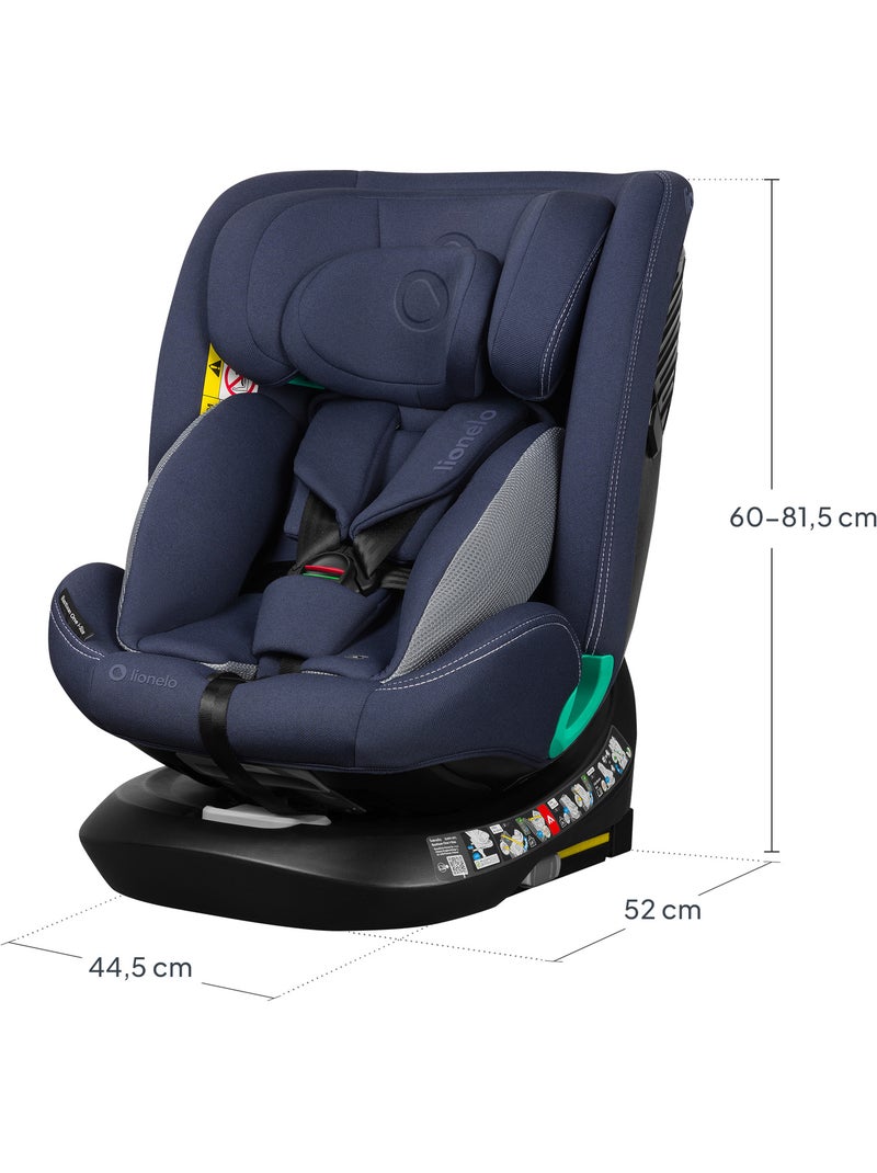 Seggiolino auto LIONELO Bastiaan One i-Size 40-150 cm - base girevole a 360° - ISOFIX Blu - Kiabi