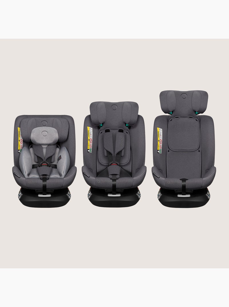 Seggiolino auto LIONELO Bastiaan One i-Size 40-150 cm - base girevole a 360° - ISOFIX Grigio - Kiabi