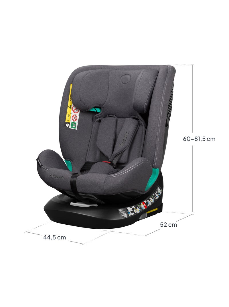Seggiolino auto LIONELO Bastiaan One i-Size 40-150 cm - base girevole a 360° - ISOFIX Grigio - Kiabi
