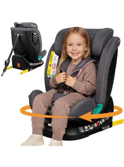 Seggiolino auto LIONELO Bastiaan One i-Size 40-150 cm - base girevole a 360° - ISOFIX - Kiabi