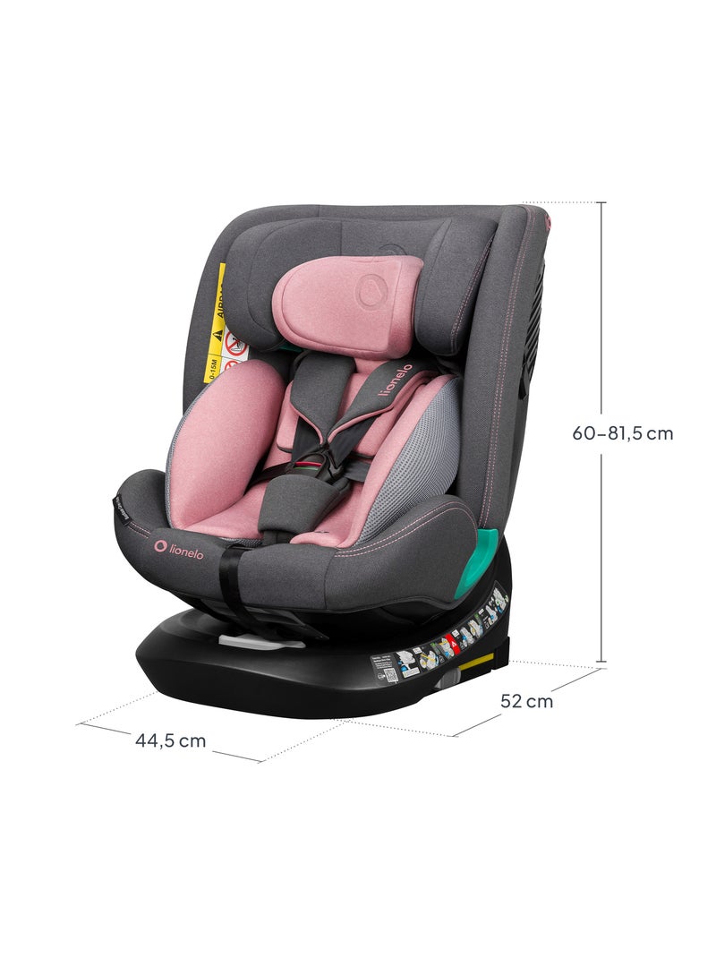Seggiolino auto LIONELO Bastiaan One i-Size 40-150 cm - base girevole a 360° - ISOFIX Rosa - Kiabi