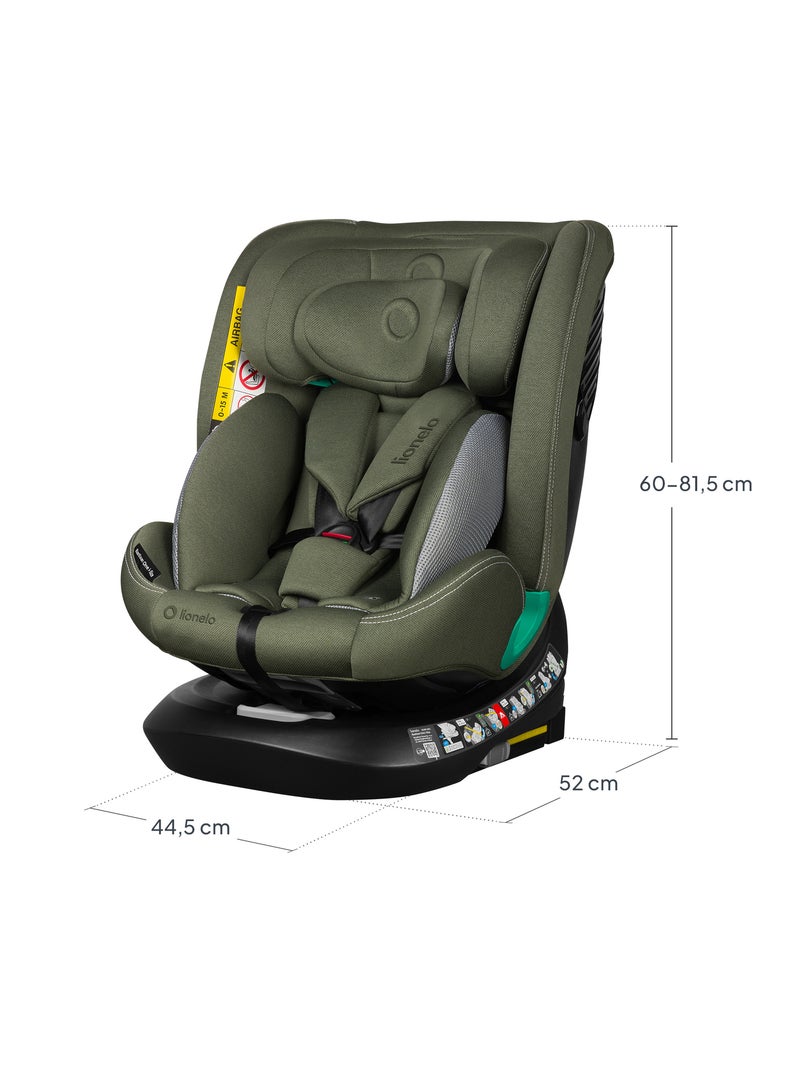 Seggiolino auto LIONELO Bastiaan One i-Size 40-150 cm - base girevole a 360° - ISOFIX Verde - Kiabi
