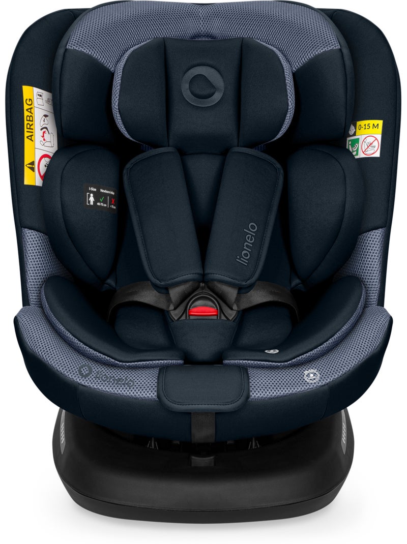 Seggiolino Auto LIONELO Bastiaan Plus i-Size - Girevole 360° - 40-150 cm - ISOFIX Blu - Kiabi