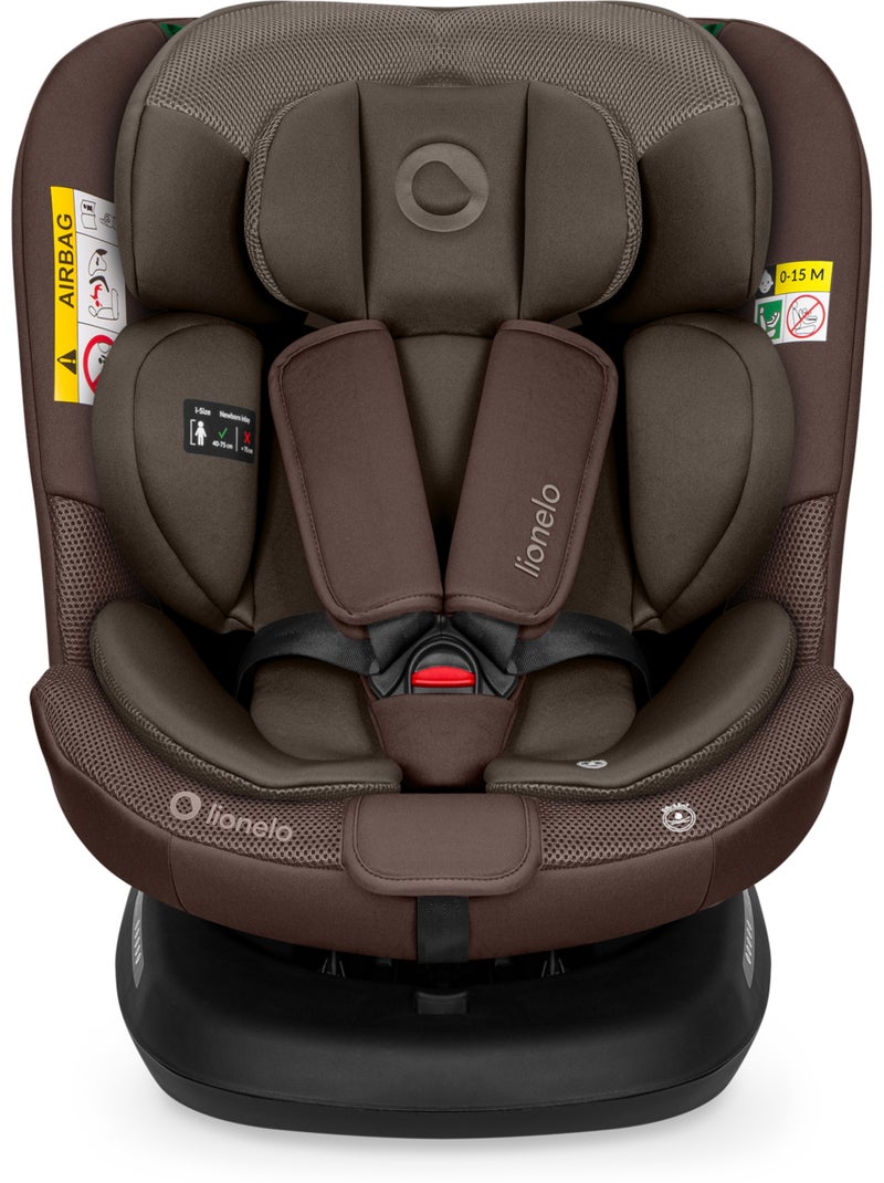 Seggiolino Auto LIONELO Bastiaan Plus i-Size - Girevole 360° - 40-150 cm - ISOFIX Marrone cioccolato - Kiabi